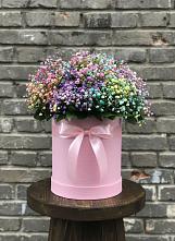 Цветочная композиция из Гипсофила и Розы в шляпной коробке #REPLACE_PRED# Поспелихе