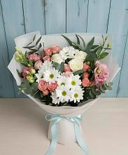 Букет цветов из:  Розы, Лизиантусы и Хризантемы в Поспелихе