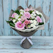 Букет цветов из:  Герберы, Альстромерии и Хризантемы в Поспелихе