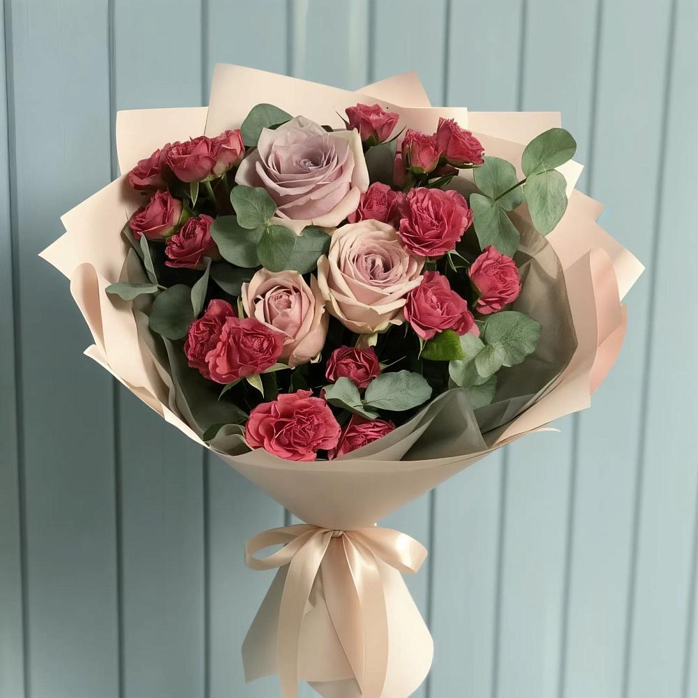 Букет цветов из: Гвоздики и Розы в Поспелихе