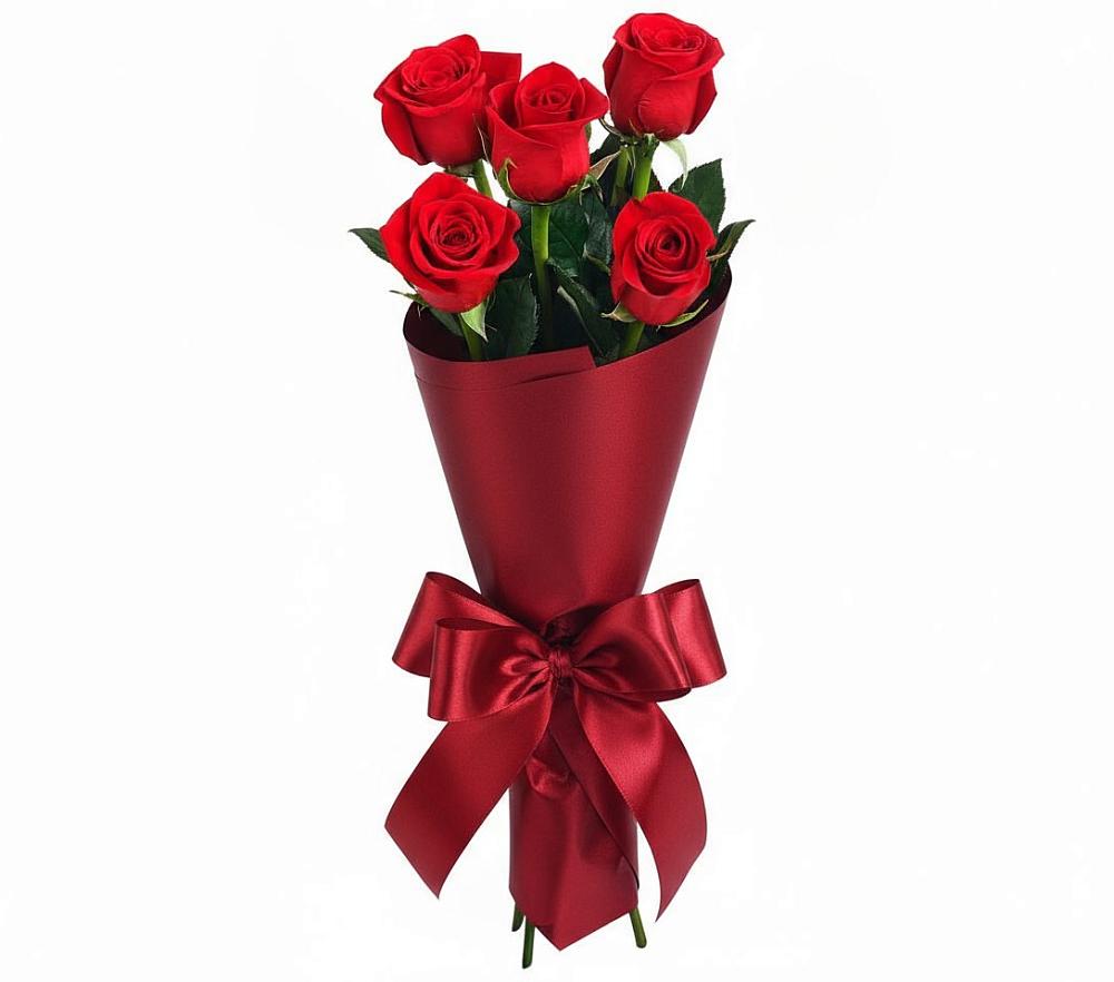 Букет 5 Красных роз Эдлесс Лав в Поспелихе
