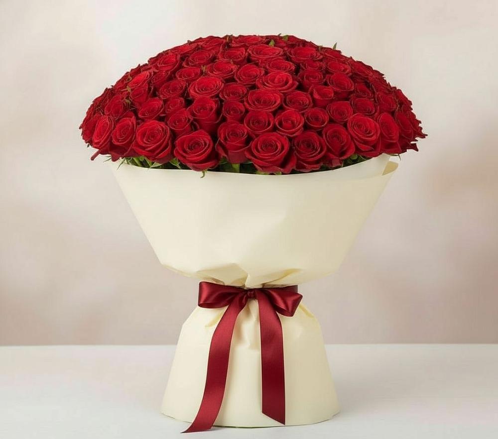 Букет 101 Красная роза Милано в Поспелихе