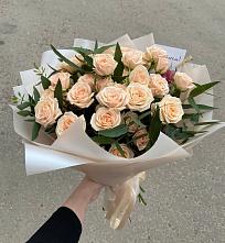 Букет Кремовые розы Латте в Поспелихе
