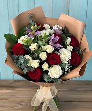 Букет цветов из:  Розы и Альстромерии в Поспелихе