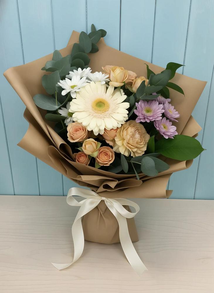 Букет цветов из: Герберы и Хризантемы в Поспелихе