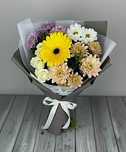 Букет цветов из:  Розы, Герберы и Хризантемы в Поспелихе