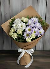Букет цветов из:  Хризантемы и Розы в Поспелихе