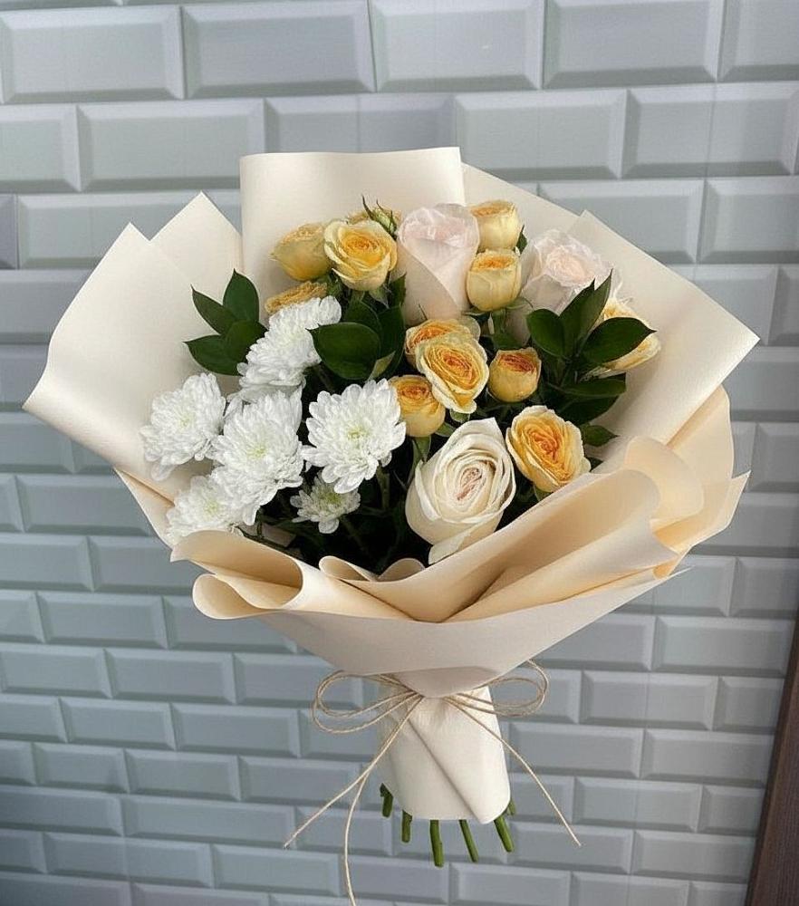 Букет цветов из: Розы и Хризантемы в Поспелихе