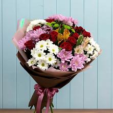 Букет цветов из:  Розы, Хризантемы и Альстромерии в Поспелихе
