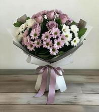 Букет цветов из:  Хризантемы и Розы в Поспелихе