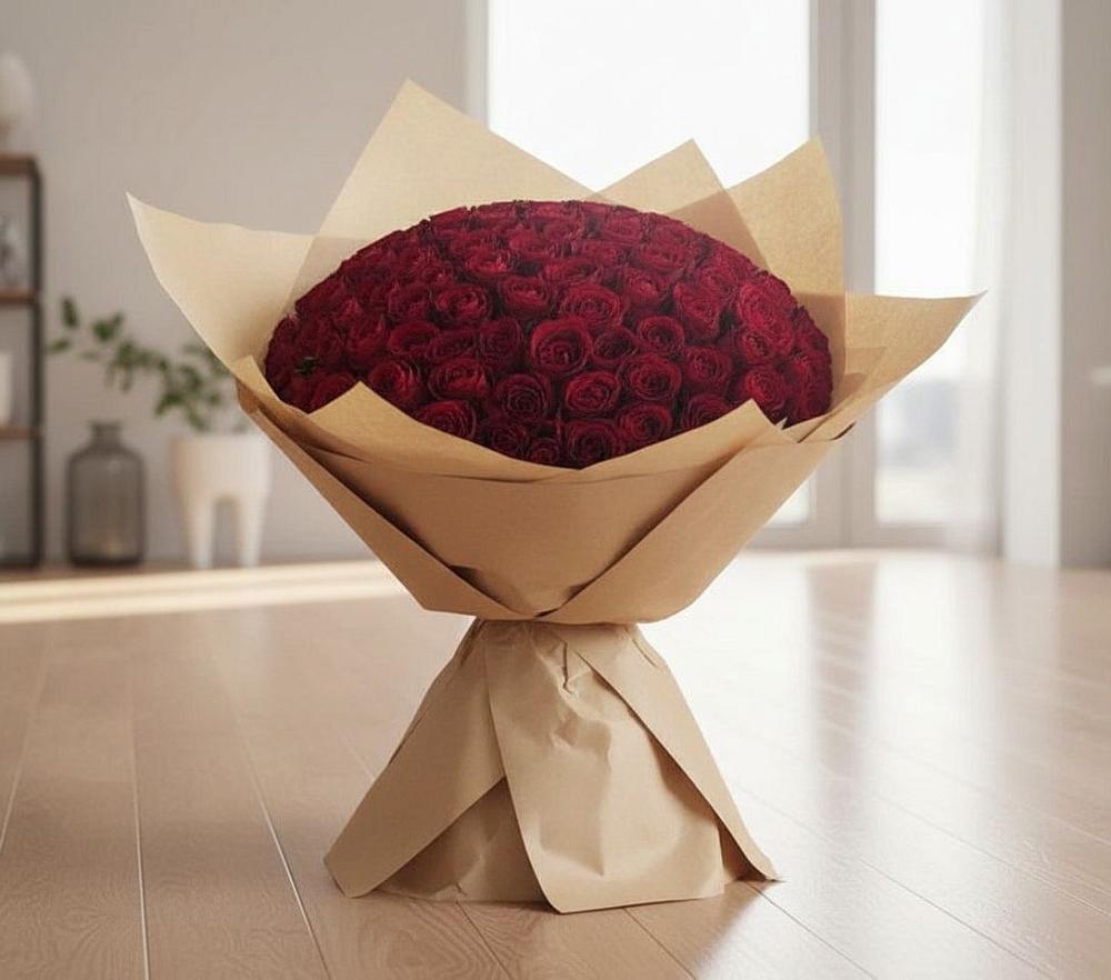 Букет 101 Красная роза в Поспелихе