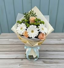 Букет цветов из:  Герберы, Розы и Хризантемы в Поспелихе