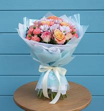Букет цветов из:  Хризантемы и Розы в Поспелихе