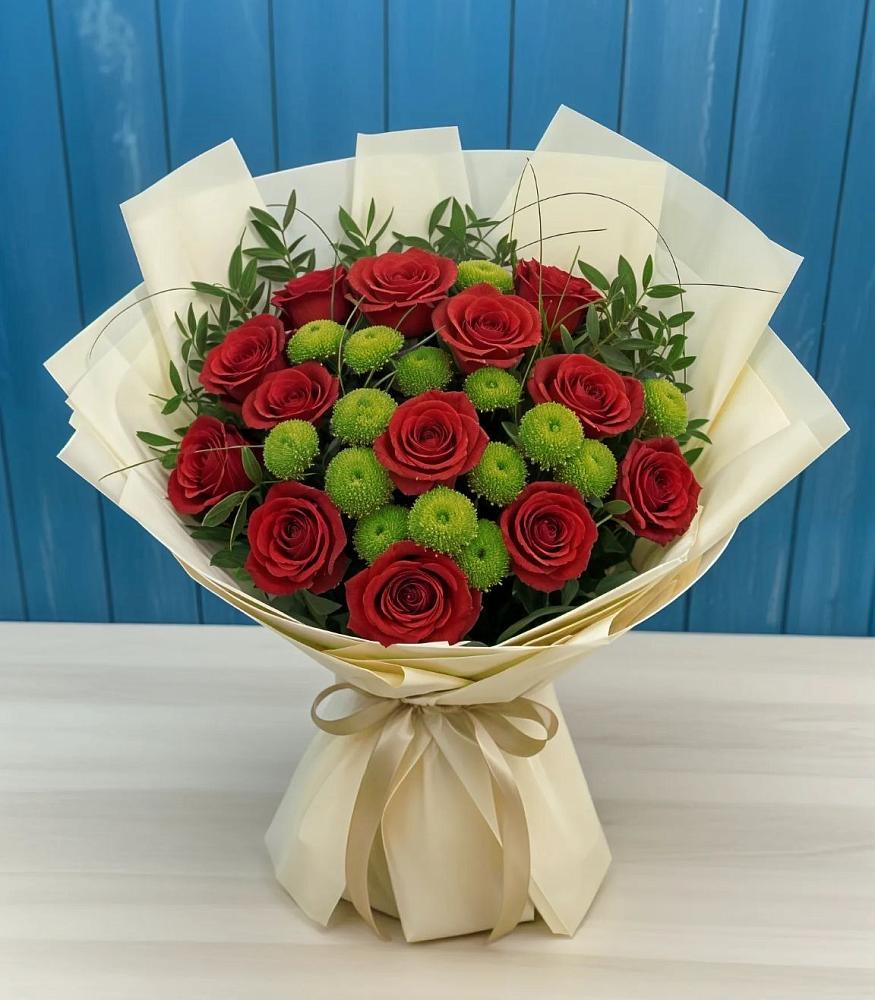 Букет цветов из: Розы и Хризантемы в Поспелихе